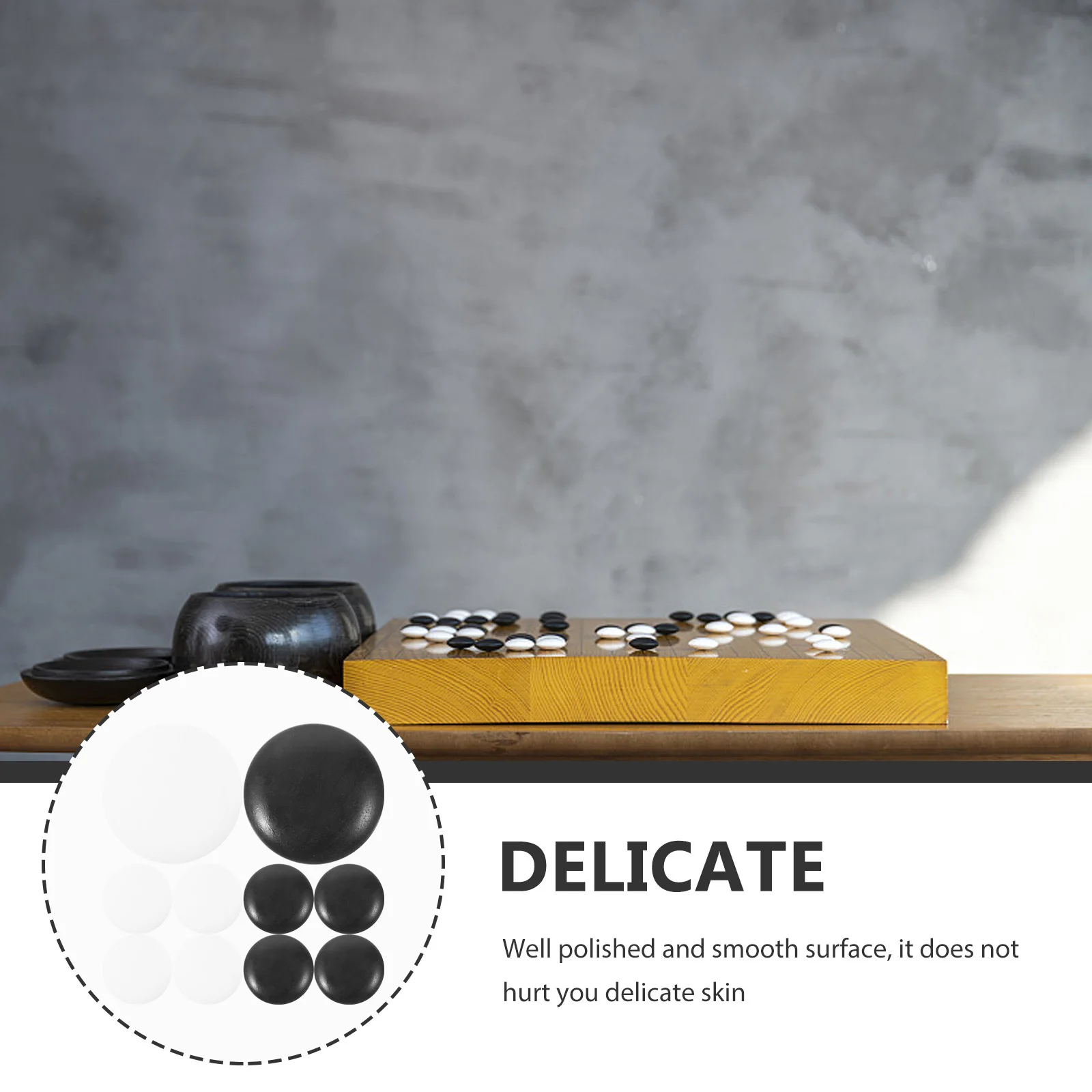 

360Pcs Resin Go Chess Pieces Durable Small Flat Stones for Board Game Educational and Home Use Accessories Flat Beads