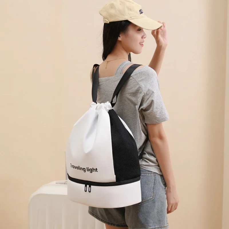Multipurpose swimming bag wet and dry separation swimsuit storage bag waterproof bundle drawstring beach sports backpack