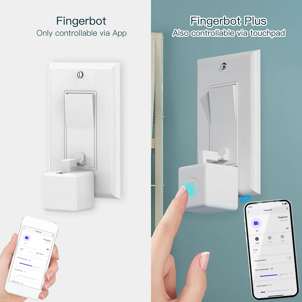 Fingerbot Plus Button Pusher No Wiring Switch Zigb Ee With Touch Control Life App Voice Control