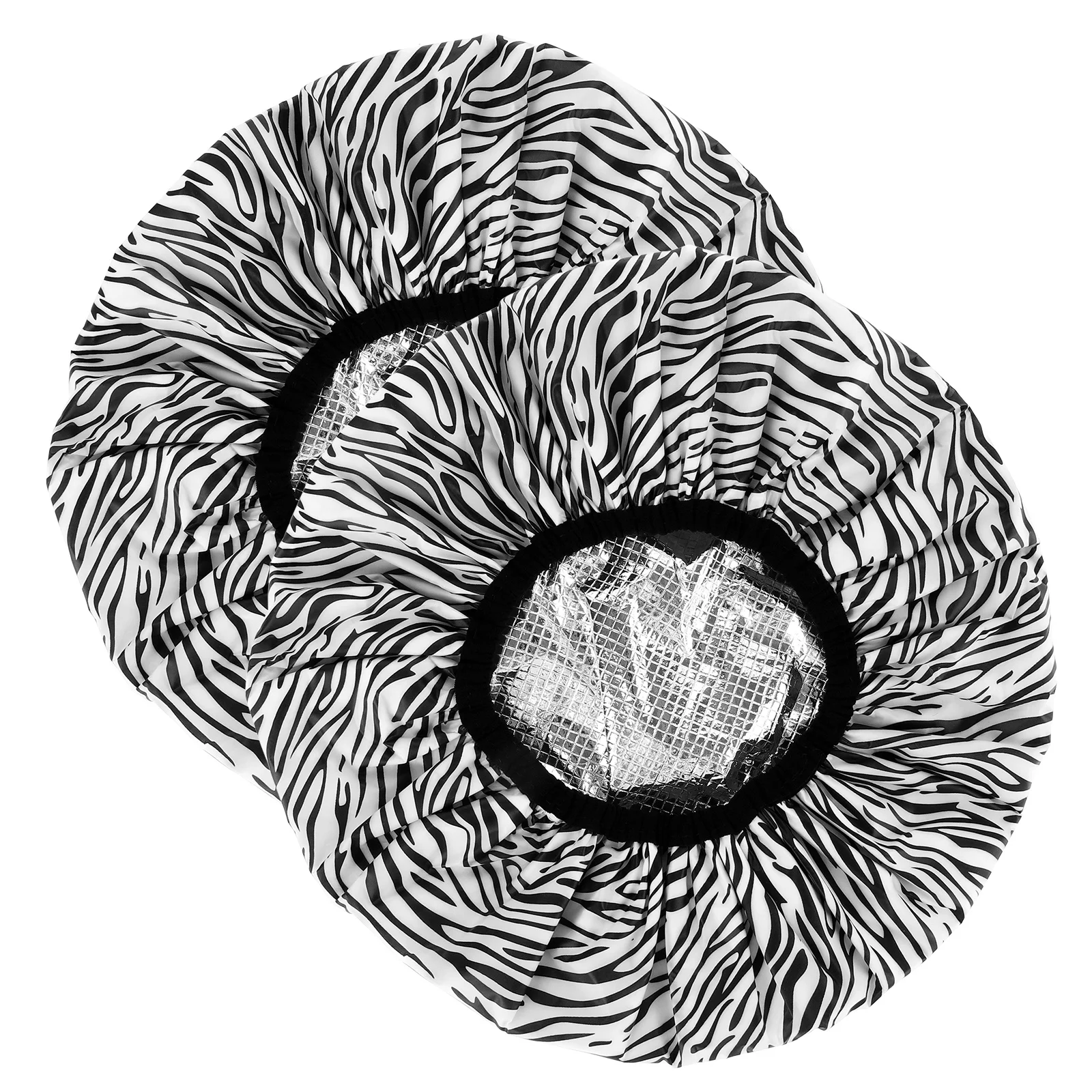 

2Pcs Tin Foil Hair Conditioning Caps Non Electric Self Heating Waterproof Shower Bath Caps Heat Protect Long Hair