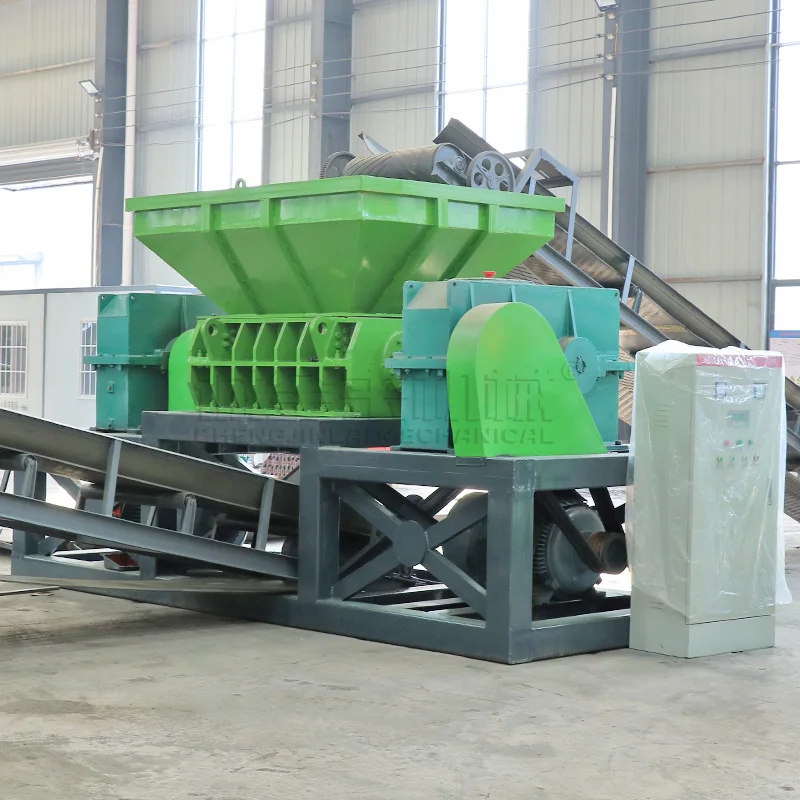 Environmentally Industrial Plastic Recycling Machine High Capacity Shredder Waste Plastic Bottle Two Shaft Plastic Shredder