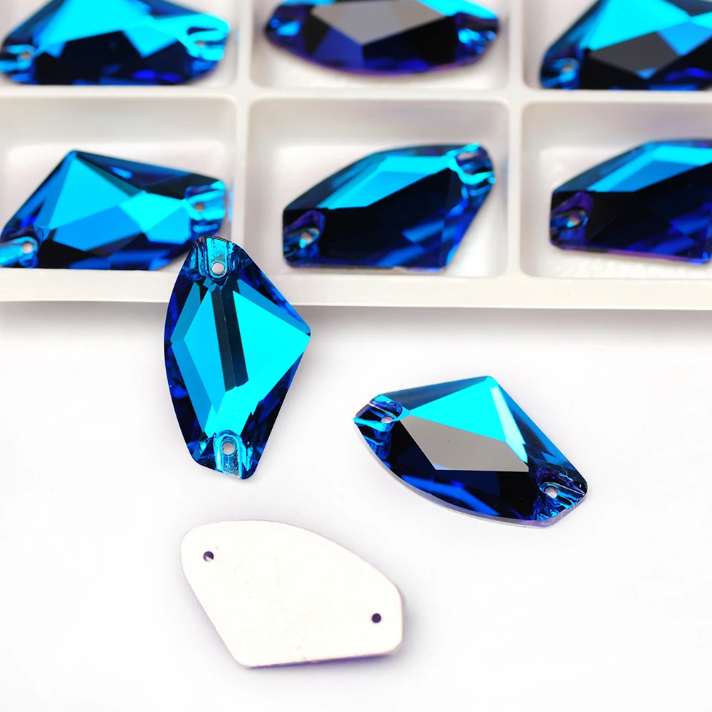 Galaktische Glas-Strasssteine in verschiedenen Farben, aufnähbare Strasssteine, flache Glassteine, Kristalle zum Nähen für Kleidung und Kleider. – Detail 12