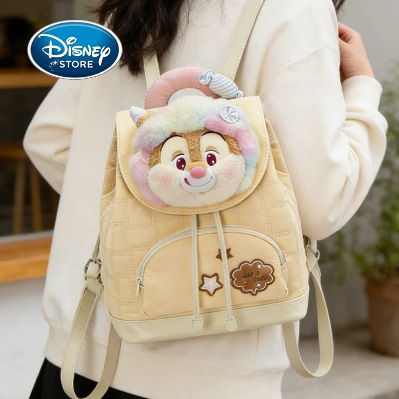 zaino-disney-chip-'n'-dale-con-testa-in-peluche-trapuntato-con-coulisse-colore-pastello-zaino-da-viaggio-casual-con-spallacci-regolabili-per-ragazze