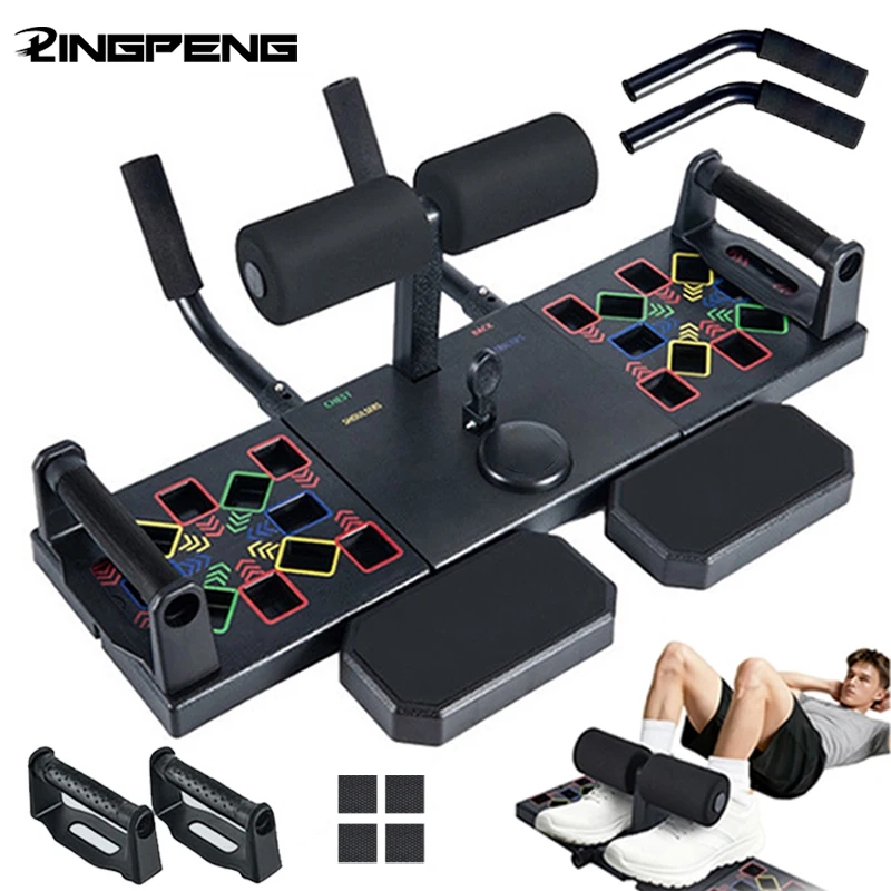 Multifunktionales Push-up-Trainingsboard mit Ellbogenstütze, Sit-up-Fitnessgerät, Bauchmuskelrad, Flachstütze