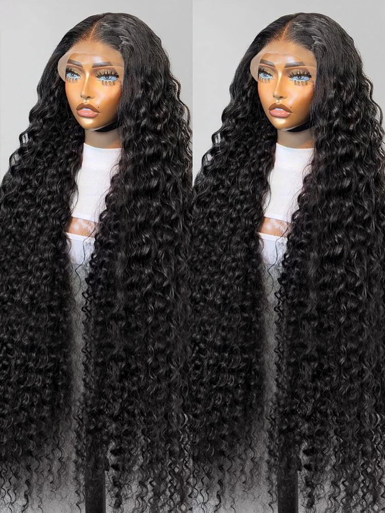 300 Dichte 40 46 Zoll Tiefe Welle 13x6 360 Full HD Spitze Frontal Echthaar Perücke Wasser Lockige 5x5 Glueless Lace Front Perücken Für Frauen