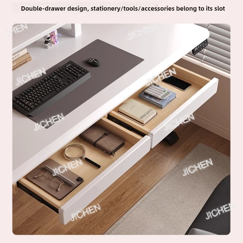 

JC ‌Solid Wood Under Desk Organizer Hidden Slide-Out Drawer for Table Creative Stationery Storage Modern Office Desk Accessory