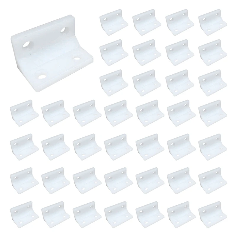 

A52I-100Pcs Four-Hole Corner Bracket Cabinet Shelf Support Plastic Bracket Heavy-Duty L-Shaped Furniture Connector