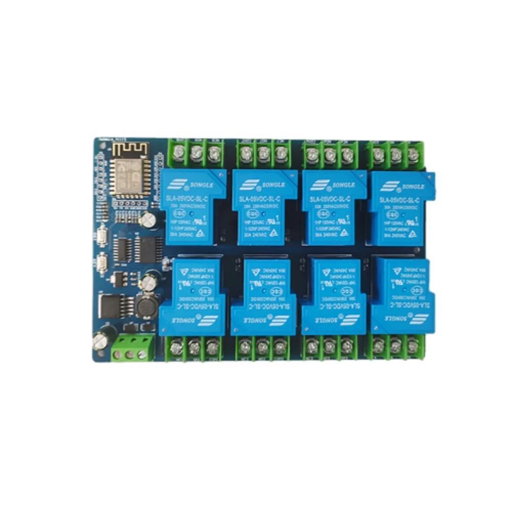 DC7-28/DC5V Power Supply 8 Way ESP8266 WIFI Relay Module I/O Ports 30A Relay Module ESP-12F WIFI Development Board for Arduino