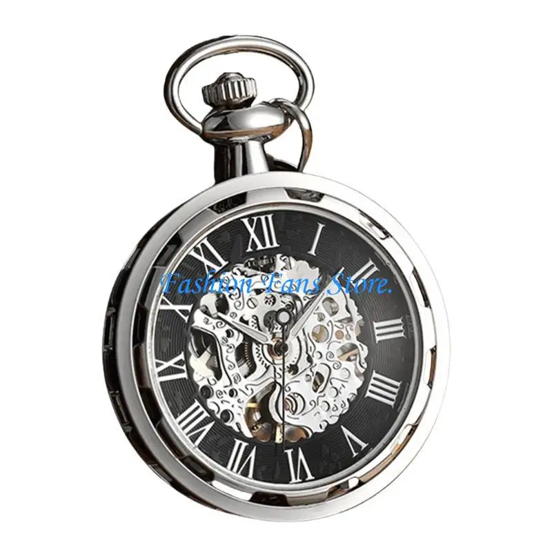  Unique Punk Styles Pocket Watch Sturdy Clear Face Mechanical Display Pocket Watch Anime Peripheral Cosplay Costume Props