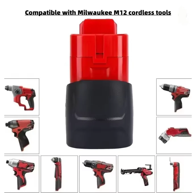 🔋3000mAh akumulátorová baterie pro Milwaukee M12 XC - 12V, kompatibilní s 48-11-2410/48-11-2420/48-11-2411 - náhled 6