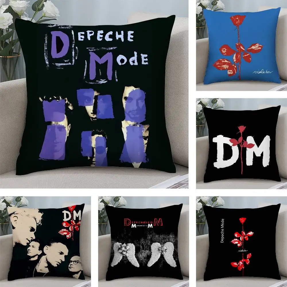 band D-DEPECHE M-MODE Pillow Case Square Double‑Sided Print Cushion Case For Sofa Home Bedchamber Decor Gift