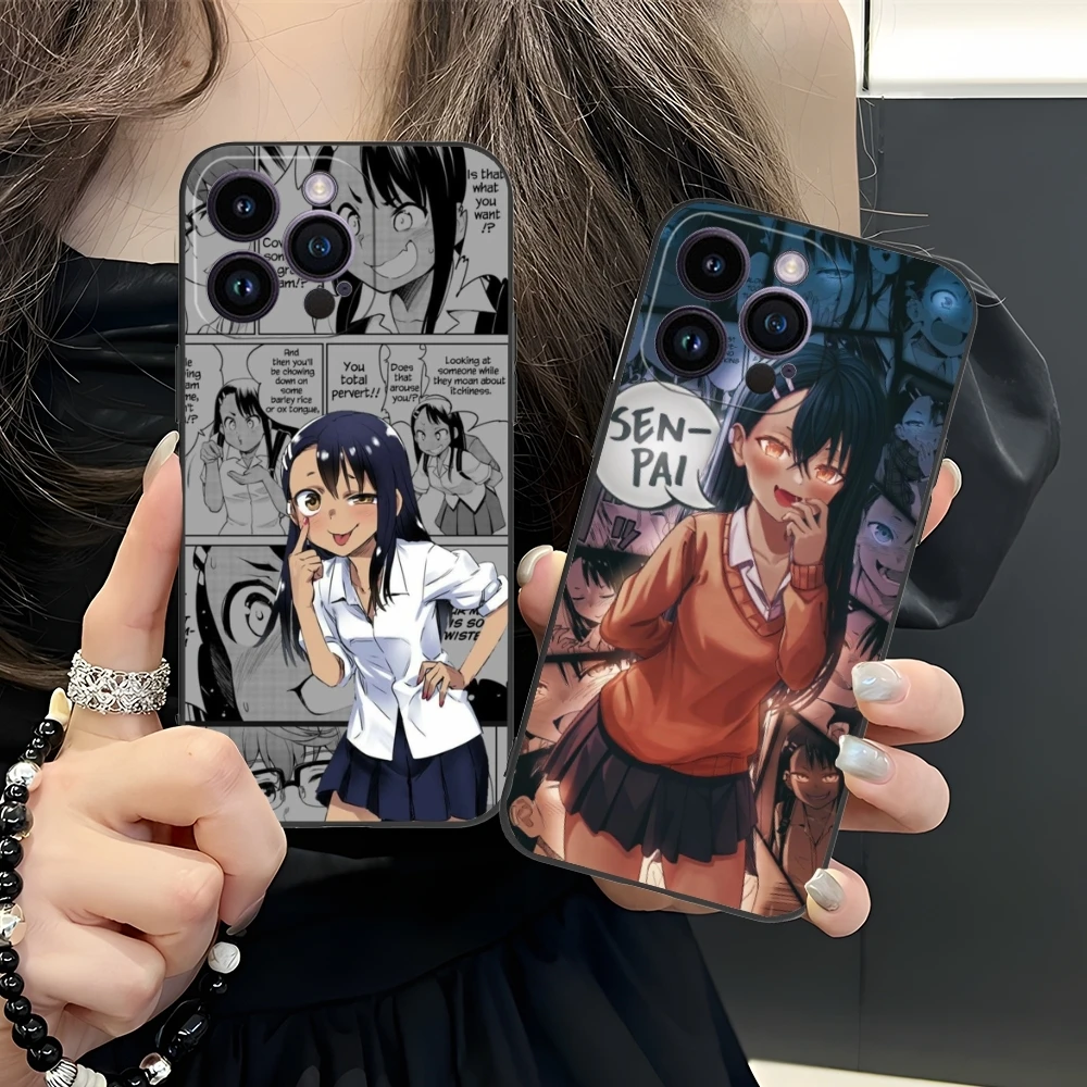 Hayase Nagatoro Anime Mobile Cell Phone Case for iPhone 16 15 14 13 12 11 X XR XS 8 7 Pro Max Plus Mini Black Phone Cover Shell