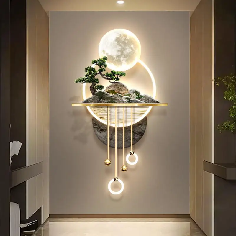 

3D Landscape LED Wall Lamp - Artistic Entrance & Living Room Background Decor with 3D Relief Design & Illuminated Effect