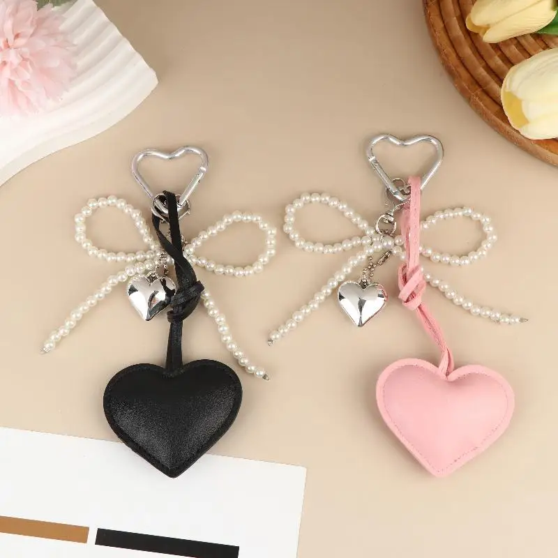 Porte-clés Cœur en PU, Décoration Suspendue, Cordon pour Téléphone Portable, Pendentif de Sac, Cadeaux pour Filles