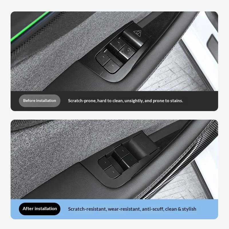 For Tesla Model Y Juniper 2025 Window Lifter Switch Buttons Silicone Door Open Handle Panel Protector Cover Stick Accessories