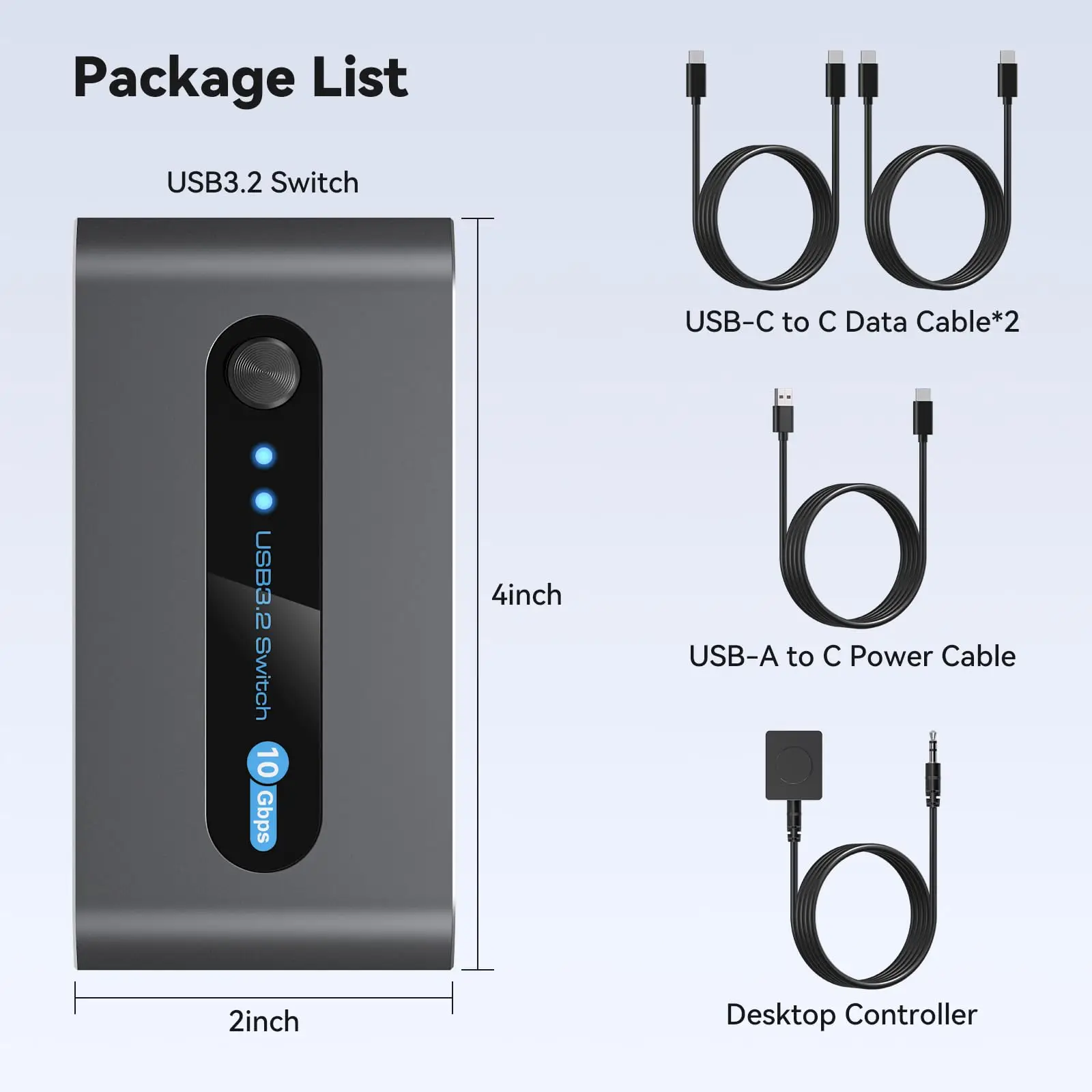 10Gbps Data Transfer USB 3.2 Switch 2 Computers Share 1 USB C and 3 USB A Devices USB C Switcher  for Mouse Keyboard Printer