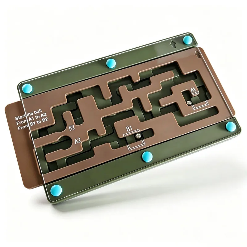 Difficulty Plastic Maze Labyrinth Waiters Tray Puzzle Mind Brain Teaser Toys For Adults Teenager IQ Challenge Educational Gifts