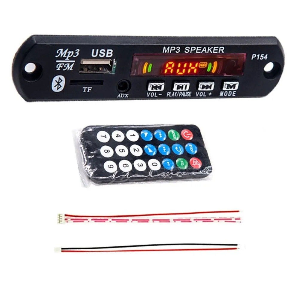 

Plastic Bluetooth Car Kit DC 12V USB AUX TF Car Music Player Lossless Audio High-Fidelity MP3 Decoder Board Automotive Use