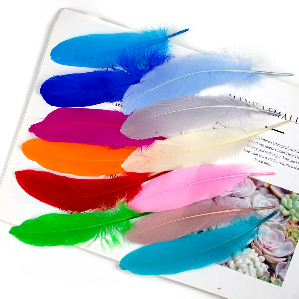15-20cm 6-8inch Natural Goose Feathers 50-200PCS Dyed Swan Feather for Crafts Wedding Jewelry Carnival Party Halloween Accessory