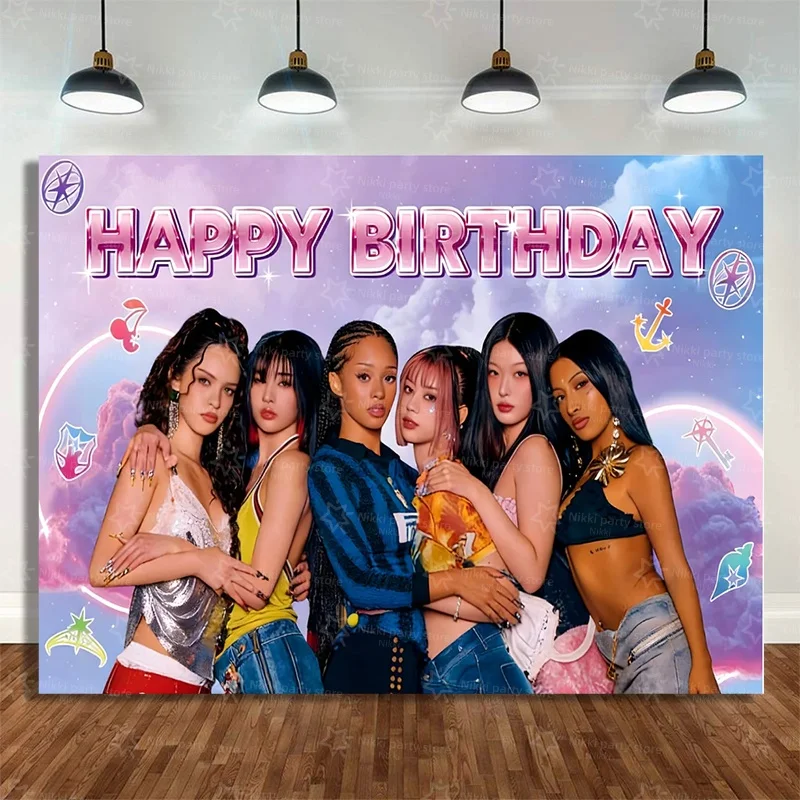 Nieuwe Katseye Verjaardagsdecoratie Superstar Feestartikelen Stickers Poster Ballonnen Achtergrond Banner Taartdecoratie Babyshower Cadeau