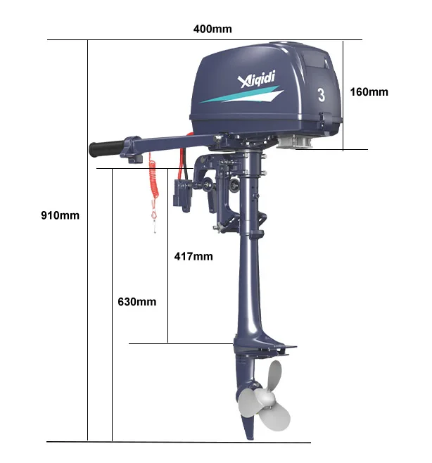 AIQIDI Manufacturer 3HP 48V 2.2KW Electric Outboard Motor Air Cooled Manual Tilt Yacht Engine Outboard