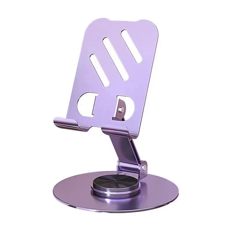 Metal Aluminum Alloy Phone Holder Foldable 360° Rotation Adjustable Table Phone Support Stand Holder for iPhone/Xiaomi/Samsung