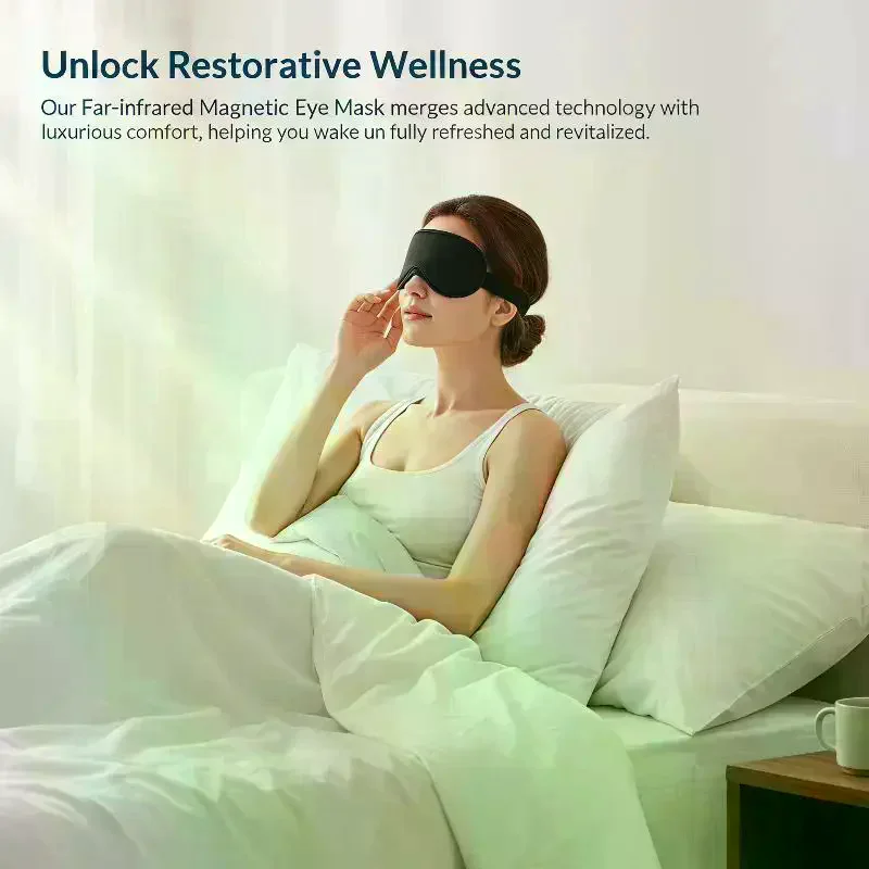 Adjustable Length Magnetic Sleep Eye Mask Light Blocking Eye Fatigue Relief Dark Circles Protection Eye Patch Pure Color