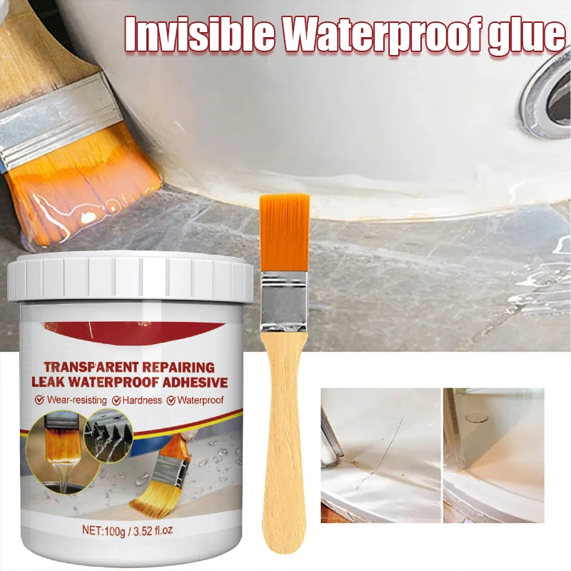 30-500g Invisible Waterproof Agent Transparent Insulating Sealant Leak-Free Glue for Roof House Ceiling Toilet Bathroom Kitchen