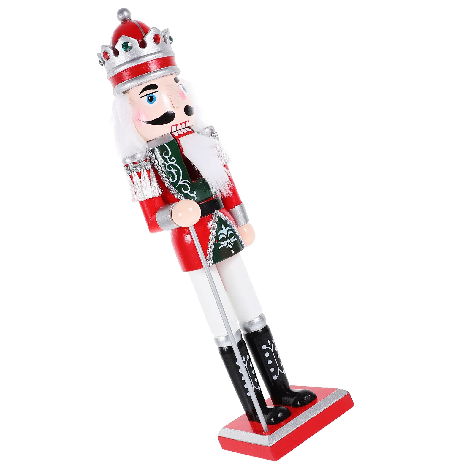 

Christmas Nutcracker Soldier Wooden Craft Decorative Figure Holiday Party Home Living Room Desktop Xmas Ornament