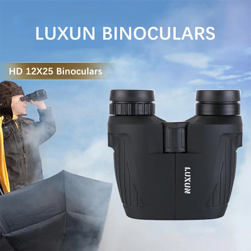 

LUXUN 12X25 HD mini portable binoculars BAK4 Optical Prism telescope suitable for outdoor looking bird safari camping trips