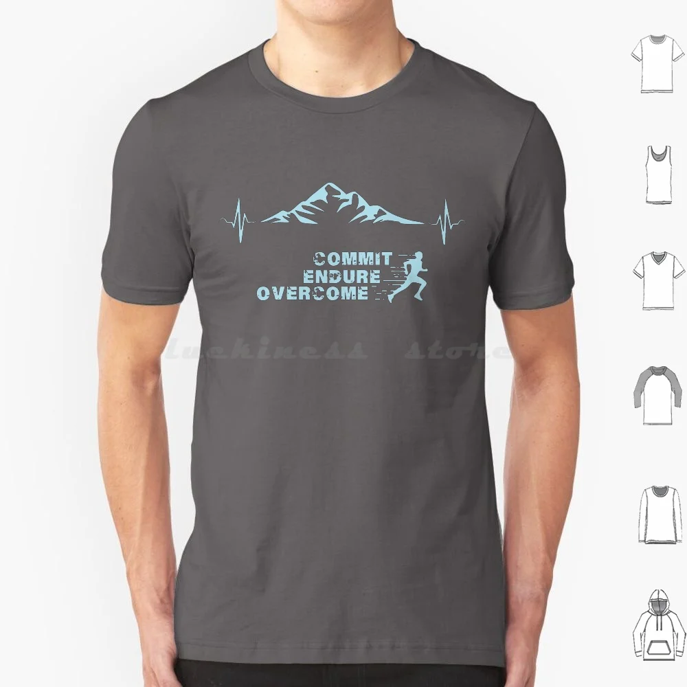 

Commit Endure Overcome Футболка Хлопок Мужчины Женщины DIY Принт Бег Бегун Бег Ocr Препятствие Гонка Прочная Mudder Mud Mud Run Course