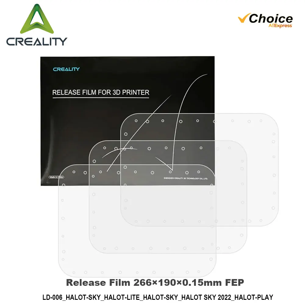 Creality LD-006 FEP Release Film 266*190*0.15mm Heat Resistance High Transmittance for HALOT-LITE / HALOT-SKY 3D Printer