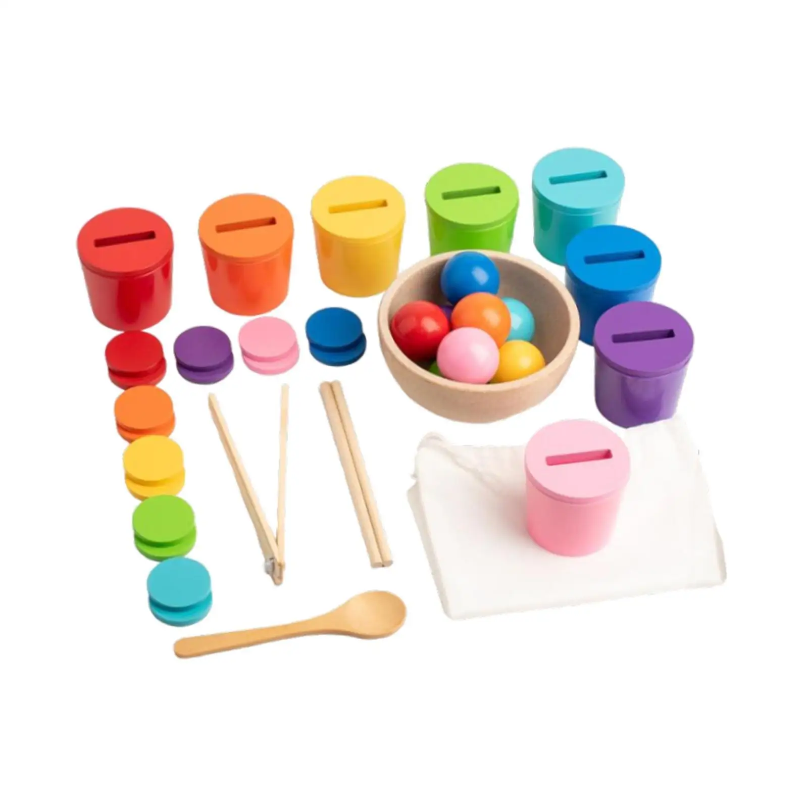 Bolas em copos brinquedo 8 cores combinando brinquedos de educação precoce bebê