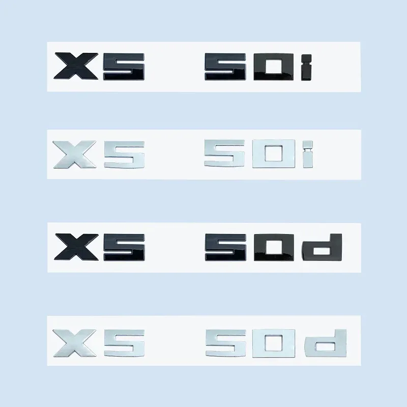 

Car Trunk Exterior Decor Logo Sticker Chrome Black 3D M X5M50i X5M50d X5 M50d M50i Numbers ABS Emblem for BMW X5 Series E70 G05