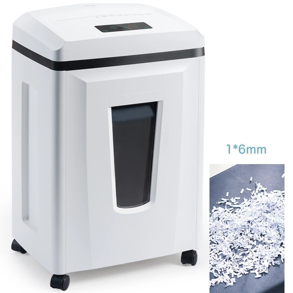 

1x6mm Paper Shredder Manual 23L Security Level P-6 Micro Cut Paper Clips CD High Secrecy Is Applicable To Government Offices