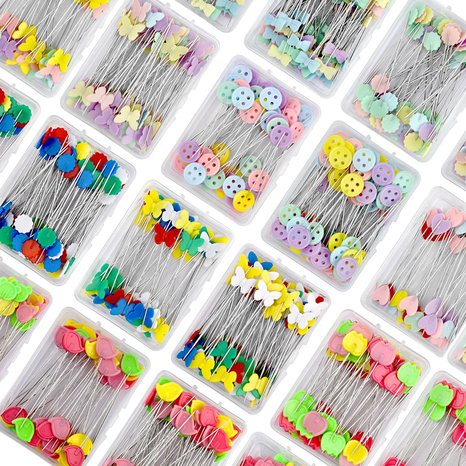 Patchwork Pins para Dressmaking, Patchwork Tools, Pin de botão fixo, posicionamento, DIY, novo, 50pcs, 100pcs