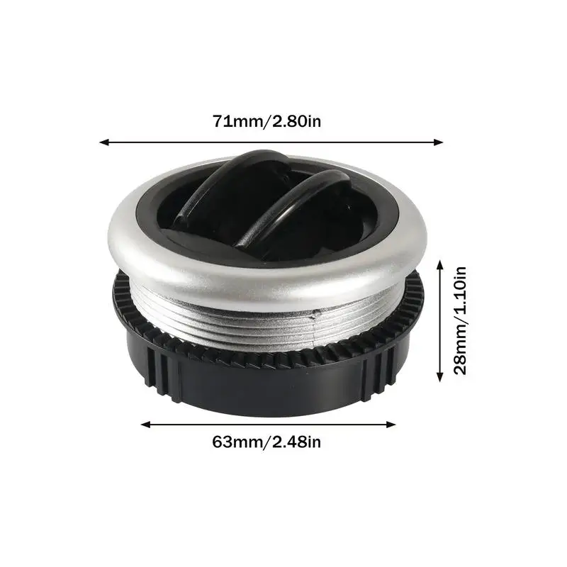 63mm Hole Size Air Vent Universal Air Conditioner Outlet ABS Round For Car RV Bus Air Conditioning Vent Replacement Accessories