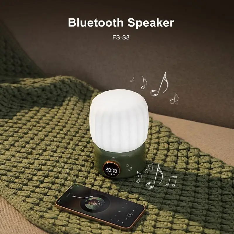 Imagem -02 - Recarregável Led Portátil Night Light Despertador de Cabeceira Multifuncional Wireless Blue Tooth Speakers Dormir Música Desk Lamp