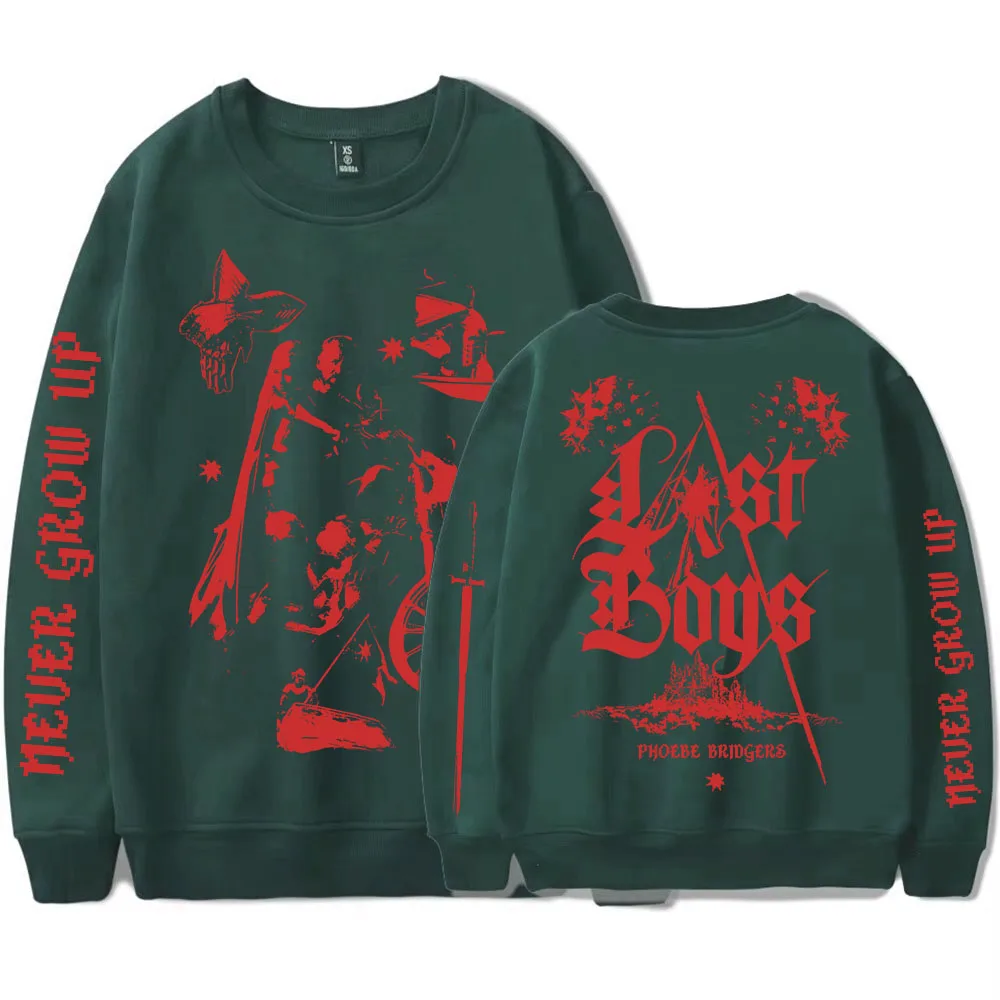 Lost Boys Langarm-Sweatshirt mit Rundhalsausschnitt, Phoebe Bridgers Design-Druckpullover, Never Grow Up Lost Weeknd Sudaderas Damen – Detail 5