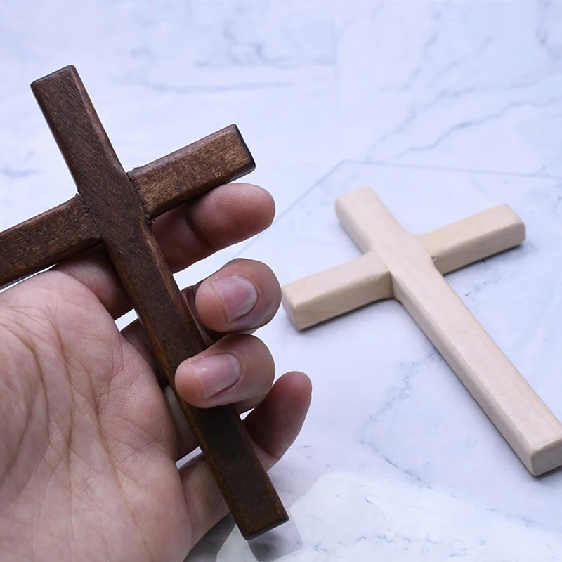 1PC Wooden Cross 12cm(4.7in) Hanging Wall Large Long Crucifix Two Color-New