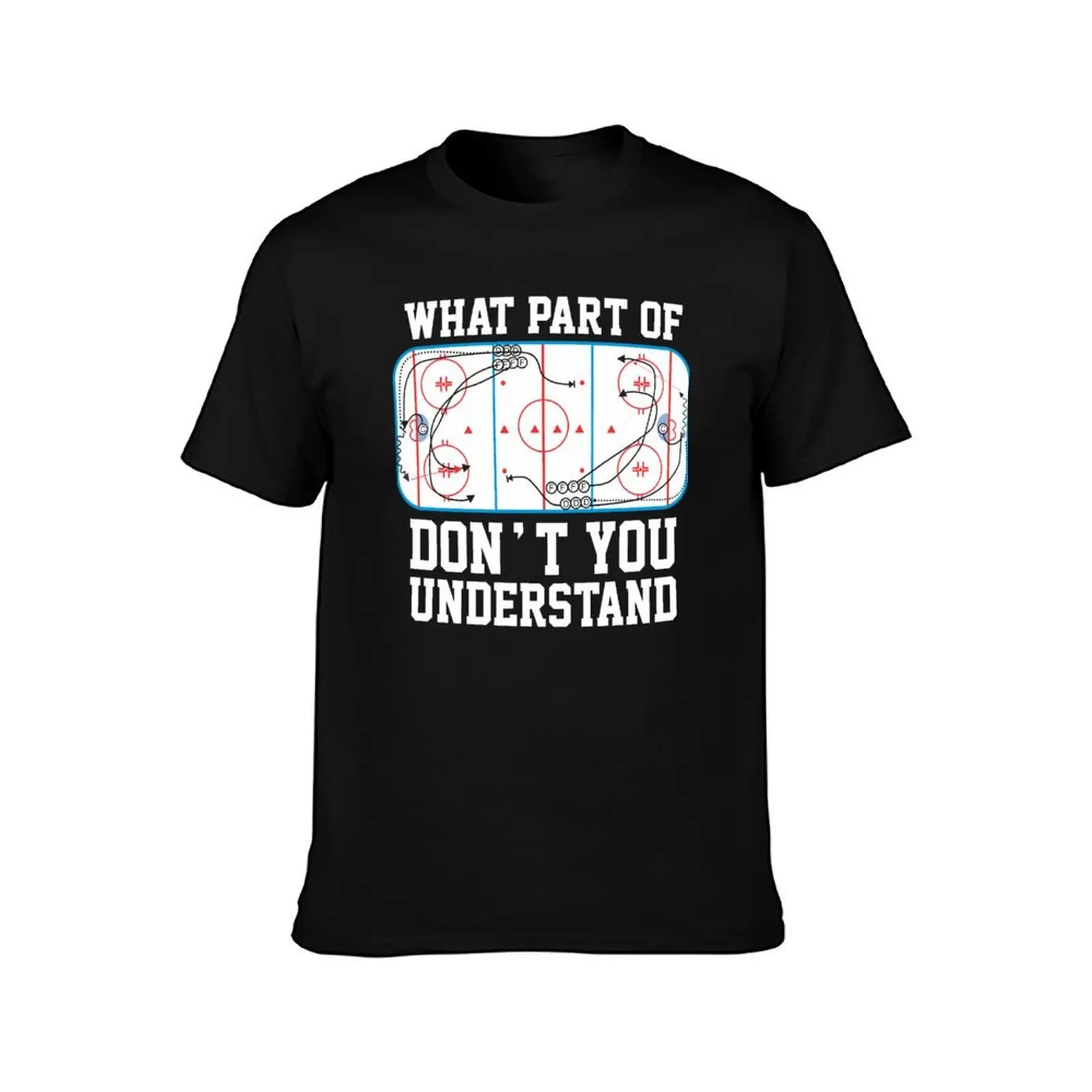 Funny Ice Hockey Tactics T-Shirt, Summer Casual Cotton Tee, Oversized Streetwear Tops, Vintage Graphic Print, Unisex Men Women