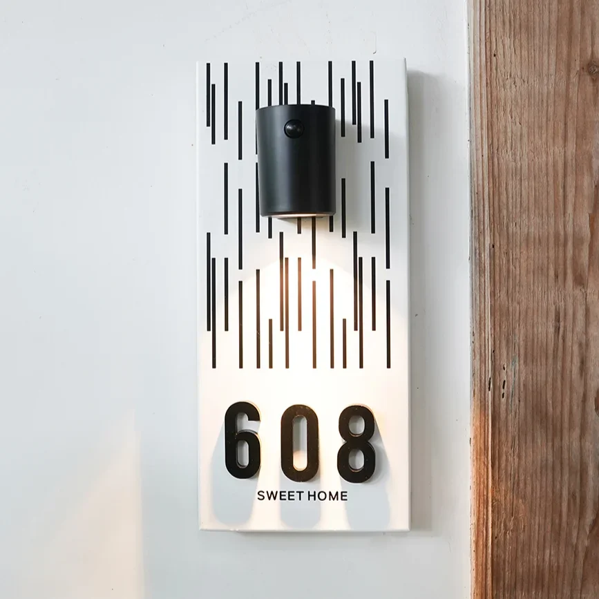 Creative tassel doorplate customization, high-end magnetic charging induction light, illuminated hotel entrance signage