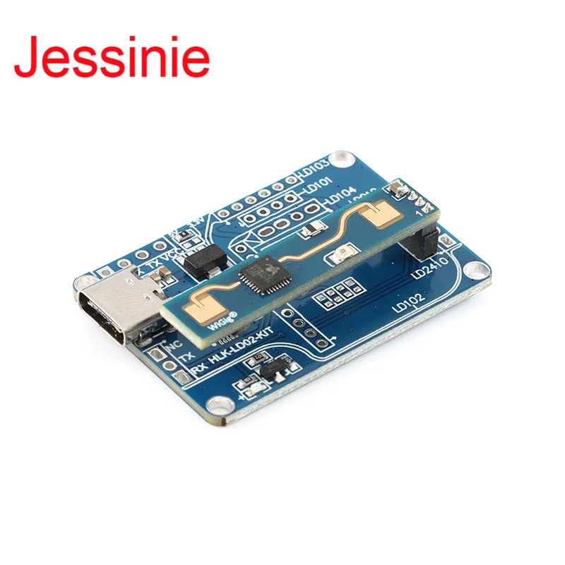 HLK-LD2410B Test Kit LD2410 24GHz 5V High Sensitivity Human Presence Status Sensing Radar Heartbeat Detection Sensor Module DIY