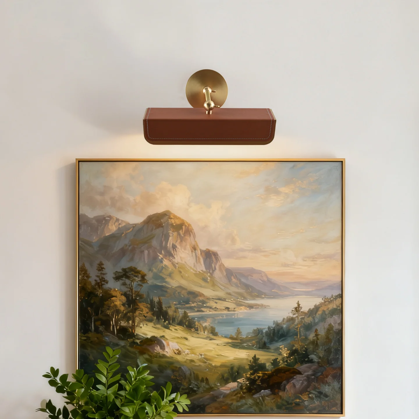 ضوء صورة نحاسي على الطراز الصيني، ضوء مرآة الحمام، مصباح جداري جلدي مصمم، مصباح جداري لغرفة النوم وغرفة المعيشة من النحاس