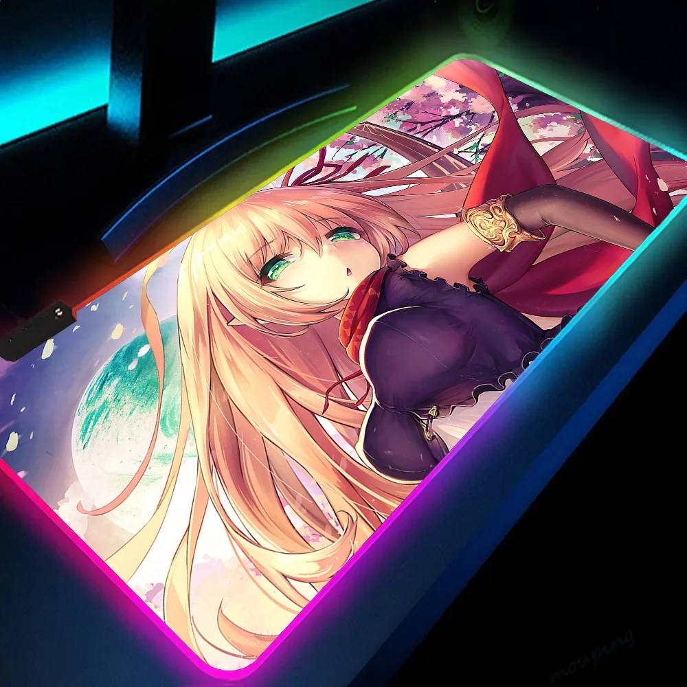 1pc Shadowverse Mat XXL RGB Gaming Mouse Pads HD Black Gamer Accessories Large LED