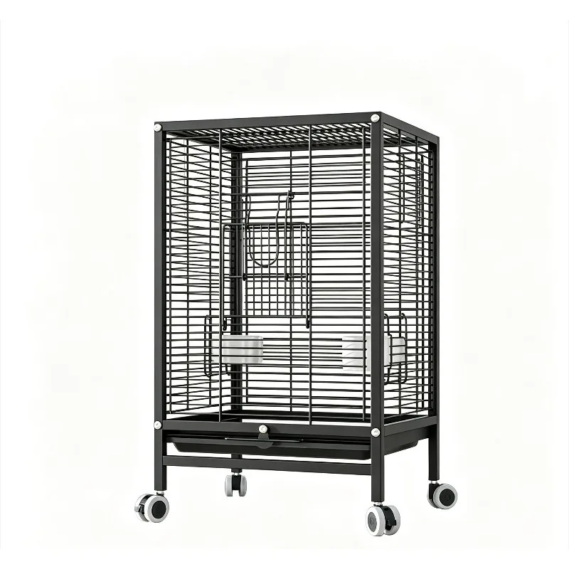Horizontal Transparent Glass Birdcage Parrot Cage Luxury Villa