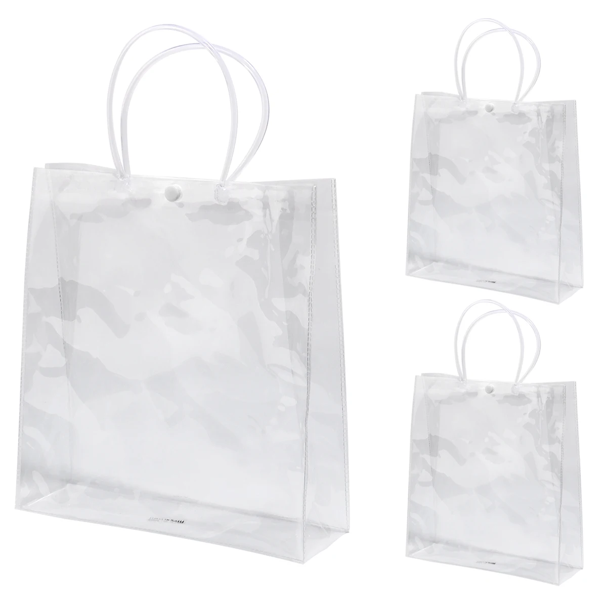 1 Piece Clear Gift Bags with Handles PVC Tote Bags for Sending Present Reusable Retail Shopping Bags for Christmas Party Wedding