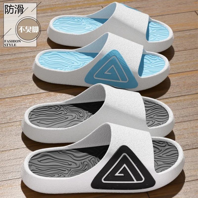 Men's slippers summer outer wear thick bottom indoor home couple bath non-slip wear-resistant sports sandals can be upgraded