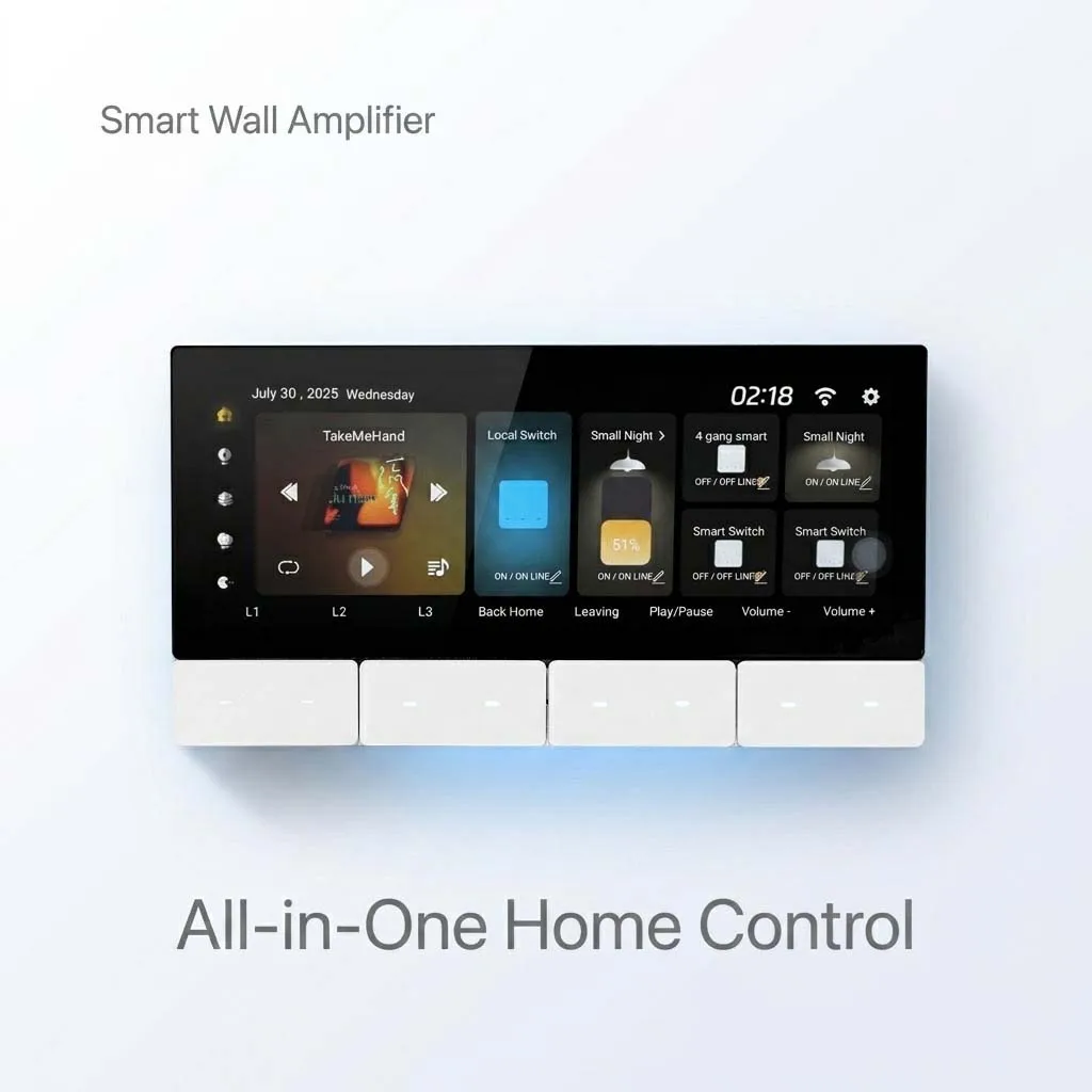 

Умная панель управления Tuya Zigbee с 6,2-дюймовым сенсорным экраном, настенный аудиоусилитель 2x25 Вт, Wi-Fi, Bluetooth, домашняя музыкальная система