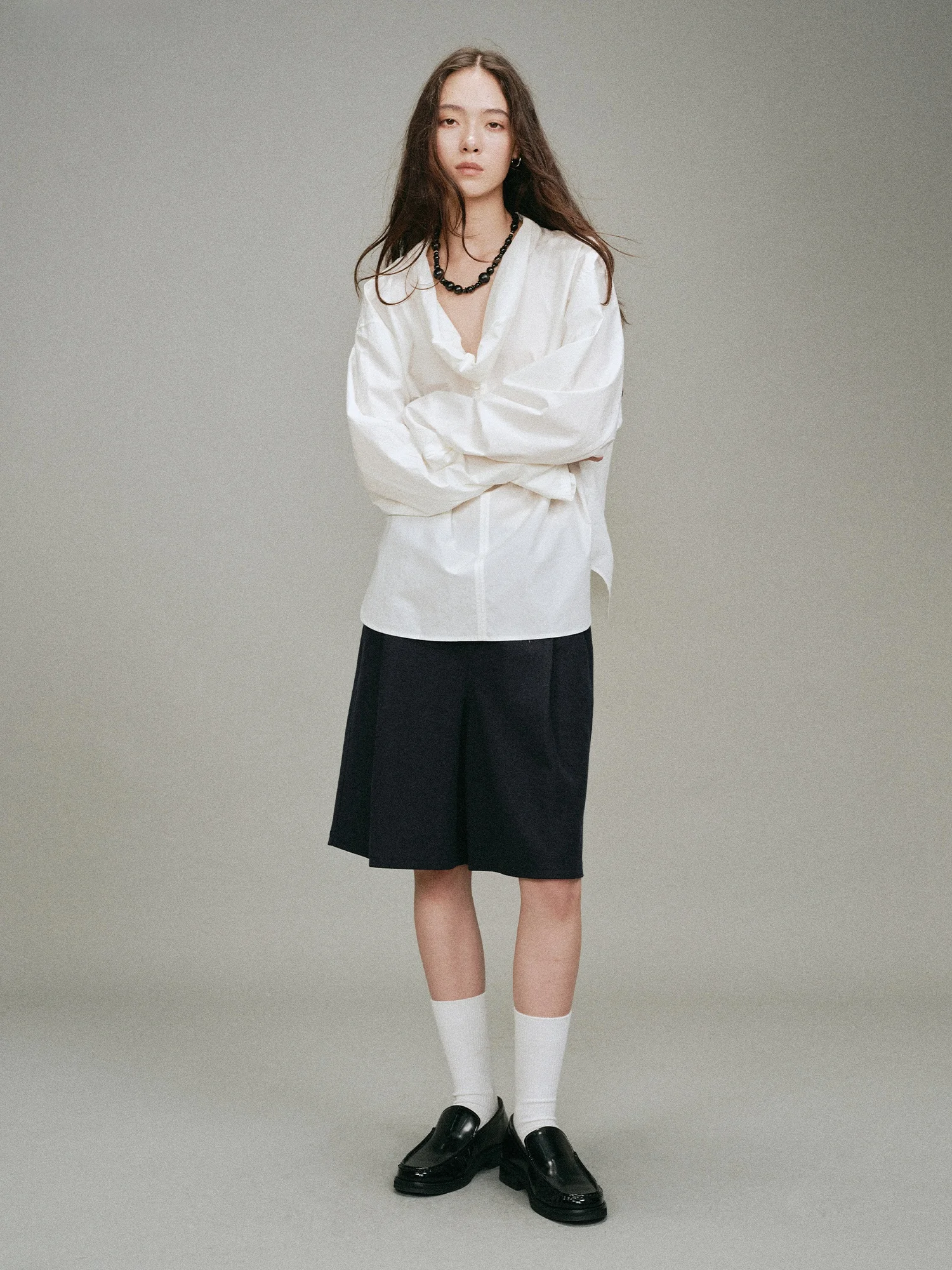 

KUCO Irork Cotton Long Sve irt 3D Formidable Collar Simple Comfortable Women's Busin Casual irt